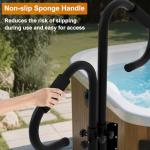Two-Way Hot Tub Handrails,Hot Tub Railing to Get in and Out,38"-56.2" Adjustable Height SPA Handrail W/360 Swivel Option,600LBS SPA Side Handrail W/Slide Under Mount Base for Indoor&Outdoor