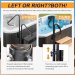 Two-Way Hot Tub Handrails,Hot Tub Railing to Get in and Out,38"-56.2" Adjustable Height SPA Handrail W/360 Swivel Option,600LBS SPA Side Handrail W/Slide Under Mount Base for Indoor&Outdoor