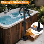 Two-Way Hot Tub Handrails,Hot Tub Railing to Get in and Out,38"-56.2" Adjustable Height SPA Handrail W/360 Swivel Option,600LBS SPA Side Handrail W/Slide Under Mount Base for Indoor&Outdoor