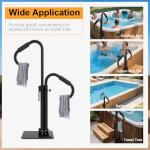 Two-Way Hot Tub Handrails,Hot Tub Railing to Get in and Out,38"-56.2" Adjustable Height SPA Handrail W/360 Swivel Option,600LBS SPA Side Handrail W/Slide Under Mount Base for Indoor&Outdoor