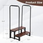 Neorexon Hot tub Step Stairs with Dual-Handrails, 2 Steps Hot Tub Stairs w/Leveling Foot, Detachable U-Shape Hot Tub Railing to Get in and Out, 400LBS Capacity Spa Steps for Indoor & Outdoor