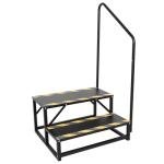 Acylph 2 RV Step Stairs,Hot Tub Steps with Handrail,Portable Step Ladder for Travel Trailer,Camper,Porch,Pet Stair,Outdoor Stairs with Non-Skid Tapes