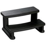 LIFE SMART Hot Tub Side Step for Square or Round Spas, Folding Stool Ladder, Heavy Duty Plastic, Portable Step for Adults and Kids, 31" x 16", Black