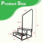Acylph 2 RV Step Stairs,Hot Tub Steps with Handrail,Portable Step Ladder for Travel Trailer,Camper,Porch,Pet Stair,Outdoor Stairs with Non-Skid Tapes