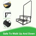 Acylph 2 RV Step Stairs,Hot Tub Steps with Handrail,Portable Step Ladder for Travel Trailer,Camper,Porch,Pet Stair,Outdoor Stairs with Non-Skid Tapes