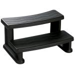 LIFE SMART Hot Tub Side Step for Square or Round Spas, Folding Stool Ladder, Heavy Duty Plastic, Portable Step for Adults and Kids, 31" x 16", Black