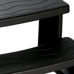 LIFE SMART Hot Tub Side Step for Square or Round Spas, Folding Stool Ladder, Heavy Duty Plastic, Portable Step for Adults and Kids, 31" x 16", Black