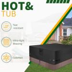 Hot Tub Cover, 420D Oxford Outdoor Square SPA Covers Waterproof Protector Hot Tub Cover (Black, 72" L x 72" W x 20" H)