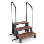 Hot Tub Steps with Handrails, 3-Step Non-Slip Spa Ladder 550 LB Capacity, Detachable Handrails for Above Ground Pool, RV, Porch, Home Access