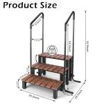 Hot Tub Steps with Handrails, 3-Step Non-Slip Spa Ladder 550 LB Capacity, Detachable Handrails for Above Ground Pool, RV, Porch, Home Access