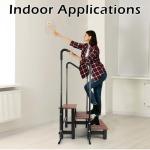 Hot Tub Steps with Handrails, 3-Step Non-Slip Spa Ladder 550 LB Capacity, Detachable Handrails for Above Ground Pool, RV, Porch, Home Access