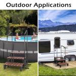 Hot Tub Steps with Handrails, 3-Step Non-Slip Spa Ladder 550 LB Capacity, Detachable Handrails for Above Ground Pool, RV, Porch, Home Access