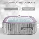 COCLUB Inflatable Square Hot Tub Spa Set, Outdoor Bubble Massage Portable Hot Tubs, 4-6 Person Blow up Hot Tub with 130 Soothing Jets, Insulated Cover, Built in Heater Pump, 6 Filter Cartridges