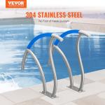VEVOR Pool Handrail, 2 PCS 30x30 in Railing, Stainless Steel with Base Plate for Indoor/Outdoor, Safety Railing for Decks, Rust-Proof Grab Bar w/Grip Cover & Accessories for Spas