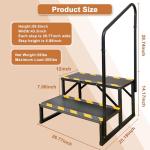 Kinchoix 2 Step RV Stairs, Hot Tub Steps, Outdoor Spa Step Ladder with Handrail,Portable Economy 5th Wheel Stair for Travel Trailer, Motor Home, Camper and Porch with Non-Skid Tapes