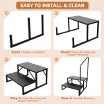 Kinchoix 2 Step RV Stairs, Hot Tub Steps, Outdoor Spa Step Ladder with Handrail,Portable Economy 5th Wheel Stair for Travel Trailer, Motor Home, Camper and Porch with Non-Skid Tapes