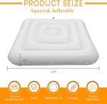 4.2FT Inflatable Hot Tub Cover, Energy Saving Lid for Square Spa Cover, Outdoor Sturdy and Portable, Protective Rain and Leaves White Hot Tub Cover