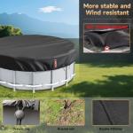 LXKCKJ 6 Ft Round Pool Cover, Solar Covers for Above Ground Pools, Stock Tank Pool Covers Protector with Accessories, Round Hot Tub Cover Ideal for Waterproof and Dustproof (Black)
