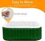 4.2FT Inflatable Hot Tub Cover, Energy Saving Lid for Square Spa Cover, Outdoor Sturdy and Portable, Protective Rain and Leaves White Hot Tub Cover