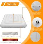 4.2FT Inflatable Hot Tub Cover, Energy Saving Lid for Square Spa Cover, Outdoor Sturdy and Portable, Protective Rain and Leaves White Hot Tub Cover