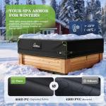 Uirway 600D Square Hot Tub Cover 91”L x 91”W x 20”H [2025 Upgraded Heavy Duty Fabric] Outdoor Waterproof SPA Covers for Hot Tub, New Super Windproof Straps, Hot Tub Winter Cover Protector with Anti-UV