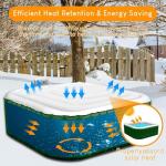 4.2FT Inflatable Hot Tub Cover, Energy Saving Lid for Square Spa Cover, Outdoor Sturdy and Portable, Protective Rain and Leaves White Hot Tub Cover