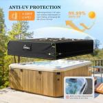 Uirway 600D Square Hot Tub Cover 91”L x 91”W x 20”H [2025 Upgraded Heavy Duty Fabric] Outdoor Waterproof SPA Covers for Hot Tub, New Super Windproof Straps, Hot Tub Winter Cover Protector with Anti-UV