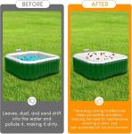 4.2FT Inflatable Hot Tub Cover, Energy Saving Lid for Square Spa Cover, Outdoor Sturdy and Portable, Protective Rain and Leaves White Hot Tub Cover