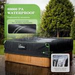 Uirway 600D Square Hot Tub Cover 91”L x 91”W x 20”H [2025 Upgraded Heavy Duty Fabric] Outdoor Waterproof SPA Covers for Hot Tub, New Super Windproof Straps, Hot Tub Winter Cover Protector with Anti-UV