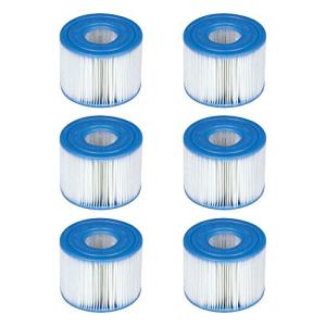 Intex 29001E PureSpa Type S1 Heavy Duty Easy Set Dacron Paper Hot Tub Spa Filter Replacement Cartridge for Various PureSpa Models, (6 Pack)