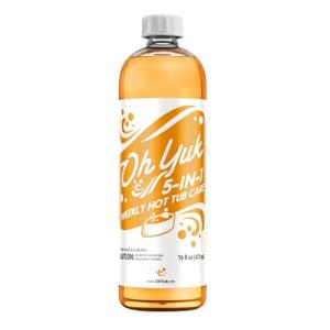 Oh Yuk 5-in-1 Weekly Hot Tub Care – All-in-One Spa Cleaner, Clarifier, Conditioner – Helps Control pH Balance & Combats Buildup – Hot Tub Chemicals for All Types Including Inflatable & Portable –16oz