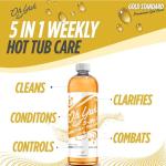 Oh Yuk 5-in-1 Weekly Hot Tub Care – All-in-One Spa Cleaner, Clarifier, Conditioner – Helps Control pH Balance & Combats Buildup – Hot Tub Chemicals for All Types Including Inflatable & Portable –16oz