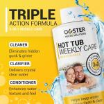 Bio Ouster 3in1 Weekly Hot Tub Cleaner, Conditioner, Clarifier - Hot Tub Chemicals for Standard & Inflatable Spas - Spa Chemicals for Crystal Clear & Sparkling Clean Water - Made in USA (16oz)