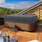 Hot Tub Cover, Spa Cover, Waterproof Spa Covers for Hot Tub, 600D Heavy Duty Hot Tub Covers Replacement, Outdoor Patio Hot Tub Cover Protector Cover -Fit 7 Ft Square Spa Hot Tub, Up to 85 x 85, Grey
