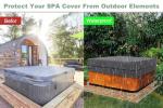 Hot Tub Cover, Spa Cover, Waterproof Spa Covers for Hot Tub, 600D Heavy Duty Hot Tub Covers Replacement, Outdoor Patio Hot Tub Cover Protector Cover -Fit 7 Ft Square Spa Hot Tub, Up to 85 x 85, Grey