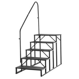 ZBPRESS RV Steps with Handrail,5 Steps Hot Tub Steps with Handrail, RV Stairs,Mobile Home Steps (5 Steps with 1 handrail)