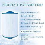 Chryseos Spa Filter Compatible with 6CH-940, FC-0359, PWW50P3 (1 1/2" Coarse Thread), 817-0050, 25252, 03FIL1400, SAE Thread, 45 sq.ft., 2 Pack