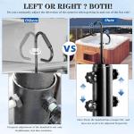 Two-Way Hot Tub Handrails w/Slide-Under Mount Base ，360° Swive SPA Handrail w/Adjustable Height 48-57" for Indoor/Outdoor hot tub Access Both Inside and Out