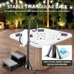 Two-Way Hot Tub Handrails w/Slide-Under Mount Base ，360° Swive SPA Handrail w/Adjustable Height 48-57" for Indoor/Outdoor hot tub Access Both Inside and Out