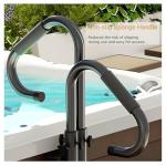 Two-Way Hot Tub Handrails w/Slide-Under Mount Base ，360° Swive SPA Handrail w/Adjustable Height 48-57" for Indoor/Outdoor hot tub Access Both Inside and Out