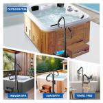 Two-Way Hot Tub Handrails w/Slide-Under Mount Base ，360° Swive SPA Handrail w/Adjustable Height 48-57" for Indoor/Outdoor hot tub Access Both Inside and Out