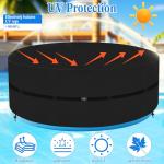 Round Hot Tub Cover, Heavy Duty Oxford Inflatable Spa Cover, Full Coverage Hot Tub Covers Replacement, Waterproof and Weatherproof Portable Cover Protectors for Outdoor