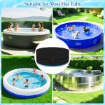 Round Hot Tub Cover, Heavy Duty Oxford Inflatable Spa Cover, Full Coverage Hot Tub Covers Replacement, Waterproof and Weatherproof Portable Cover Protectors for Outdoor