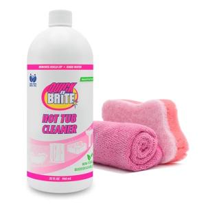 Quick N Brite Heavy Duty Hot Tub Cleaner Kit - Non-abrasive Cleaning Gel with Sponge and Cloth, 32 oz. (Packaging May Vary)