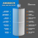 AmiBron C-4950 Spa Filters, Replaces For Pleatco PRB50-IN, Filbur FC-2390, 03FIL1600, 373045, Compatible For Jacuzzi J210/J220/J235/J245/J275, 50 sq.ft 5X13 Drop in Hot Tub filter 2 Pack