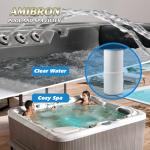 AmiBron C-4950 Spa Filters, Replaces For Pleatco PRB50-IN, Filbur FC-2390, 03FIL1600, 373045, Compatible For Jacuzzi J210/J220/J235/J245/J275, 50 sq.ft 5X13 Drop in Hot Tub filter 2 Pack
