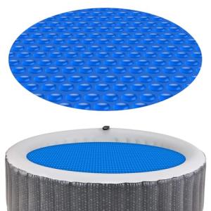 Kestnsee Hot Tub Spa Solar Bubble Cover Blanket for Round Inflatable Hot Tub Spa Pool Thermal Insulation Floating Bubble Wrap Covers (6 Ft)