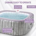 BTMWAY 73" Inflatable Hot Tub,4-6 Person,Portable Outdoor Spa with 130 Soothing Bubble Jets,Control Panel,Insulated Cover and 6 Replaceable Filters,Smart Heating,110-120V Input (Square)