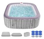 YOFE Inflatable Hot Tub for 4-6 Adults – Portable Blow Up Hot Tub with 130 Air Jets, FastFill System & Thermal Cover – Outdoor Spa Hot Tubs for Patio, Backyard & Travel Use (Laminated PVC Square)