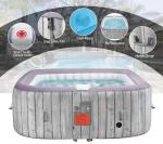 YOFE Inflatable Hot Tub for 4-6 Adults – Portable Blow Up Hot Tub with 130 Air Jets, FastFill System & Thermal Cover – Outdoor Spa Hot Tubs for Patio, Backyard & Travel Use (Laminated PVC Square)